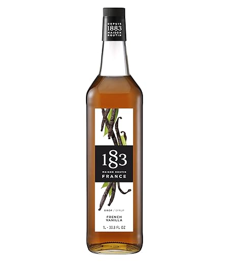 1883 French Vanilla Syrup for Coffee and Drinks – Made in France, Premium Flavoring, 1 Liter Glass Bottle