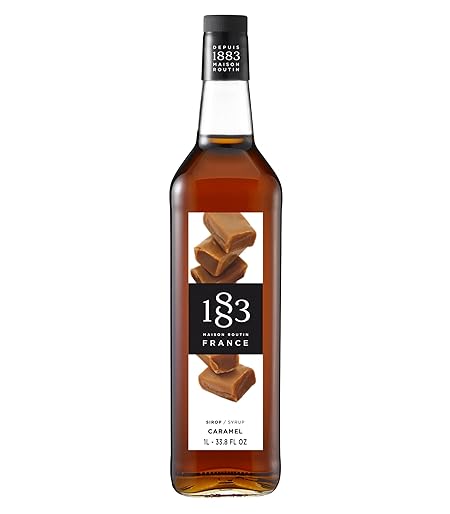 1883 Maison Routin - Caramel Syrup - Made in France - Glass Bottle | 1 Liter (33.8 oz)