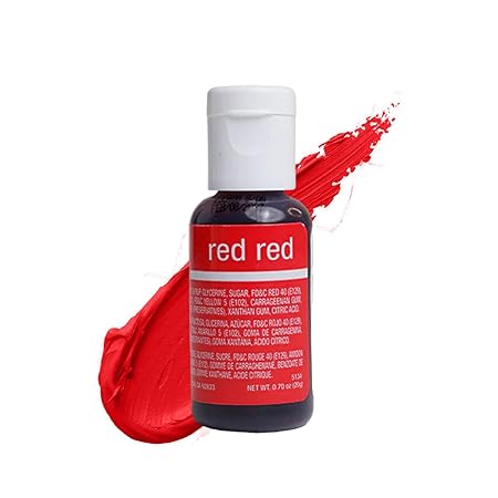 Chefmaster Red Red Liqua-Gel® Food Coloring | Vibrant Color | Professional-Grade Dye for Icing, Frosting, Fondant | Baking & Decorating | Fade-Resistant | Easy-to-Use | Made in USA | 0.70 oz