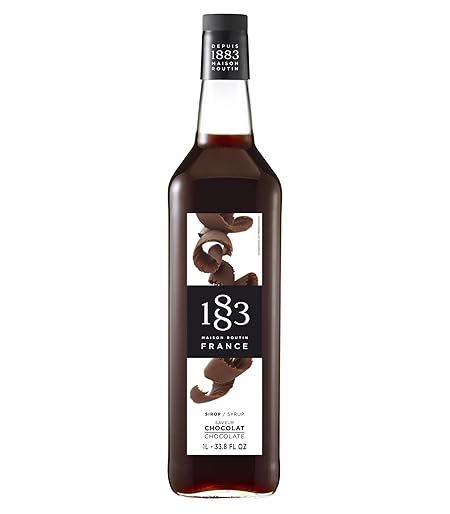 1883 Coffee Syrup, Chocolate Syrup for Drinks, Made in France, 1 Liter Glass Bottle