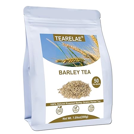 TEARELAE - Barley Bags - 4g x 50 Count - 100% Pure Natural Roated Barley Grains Herbal Tea - Mugicha - Non-GMO - Caffeine-free - Gently Sweet & Mellow