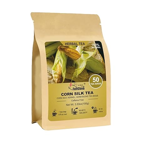 Fullchea - Corn Silk Tea Bags, 50 Counts - Subtly Sweet Flavor & Corn Aroma - Non-GMO - Caffeine-Free - Support Kidney & Aid Digestion