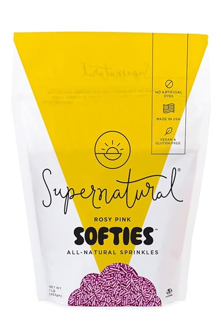Supernatural Rosy Pink Softies Sprinkles, Dye-Free, Made in USA, Soy Free, Gluten Free, Vegan, 16oz