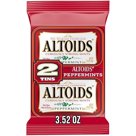 ALTOIDS Peppermint Mints, Peppermint Candy, Candy Mints, 1.76 oz. Pack of 2