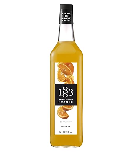 1883 Orange Syrup for Drinks, Made in France, 1 Liter Glass Bottle