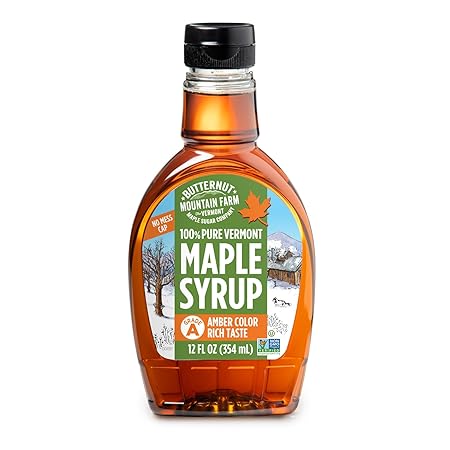 Butternut Mountain Farm Pure Maple Syrup Grade A Amber Rich PET Bottle, 12 Fl Oz