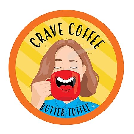 Crave Beverages Flavored Coffee Pods, Compatible with Keurig K-Cup Brewers, Butter Toffee, 100 Count