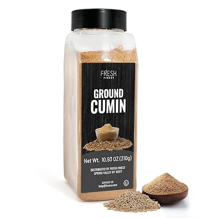 Fresh Finest Ground Cumin 10.93oz - Premium Quality Ground Cumin - All-Natural, Non-GMO, Gluten-Free, Kosher - Perfect for Cooking, Seasoning, and Spicing