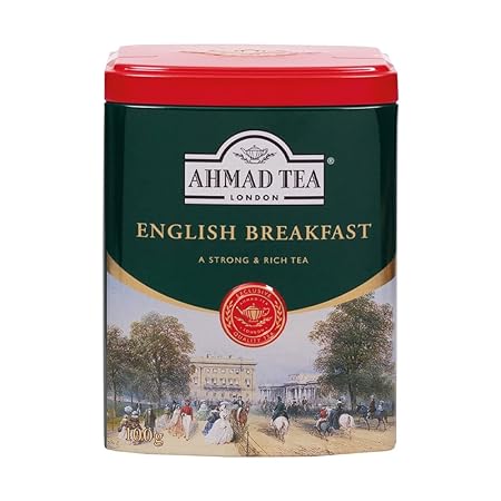 Ahmad Tea Caddy Gift Tin, English Scene, English Breakfast, 100 Gram