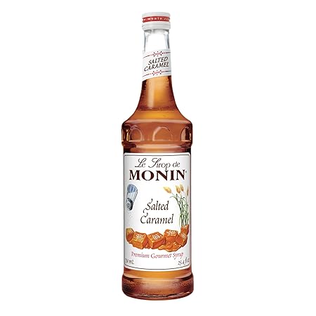 Monin - Salted Caramel Syrup, Natural Flavors, Great for Mochas, Lattes, Smoothies, Shakes, and Cocktails, Non-GMO, Gluten-Free (750 ml)