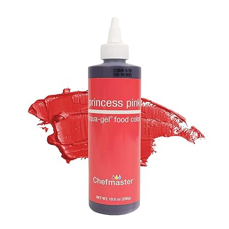 Chefmaster Princess Pink Liqua-Gel® Food Coloring | Vibrant Color | Professional-Grade Dye for Icing, Frosting, Fondant | Baking & Decorating | Fade-Resistant | Easy-to-Use | Made in USA | 10.5 oz