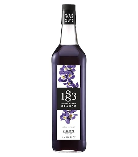 1883 Violet Syrup for Drinks, Made in France, 1 Liter Glass Bottle
