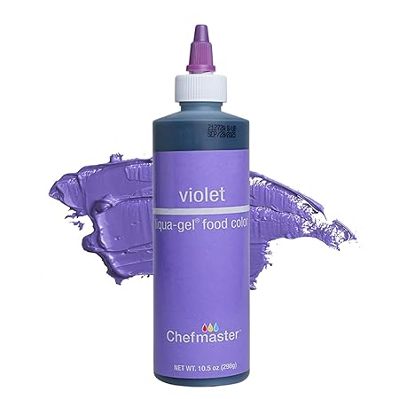 Chefmaster Violet Liqua-Gel® Food Coloring | Vibrant Color | Professional-Grade Dye for Icing, Frosting, Fondant | Baking & Decorating | Fade-Resistant | Easy-to-Use | Made in USA | 10.5 oz