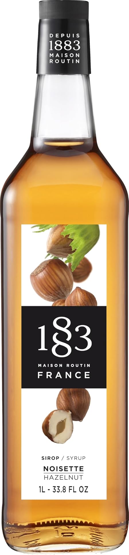 1883 Hazelnut Coffee Syrup,for Drinks, Made in France, 1 Liter Glass Bottle