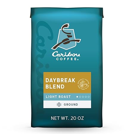 Caribou Coffee, Light Roast Ground Coffee - Daybreak Morning Blend 20 Ounce Bag - Packaging May Vary