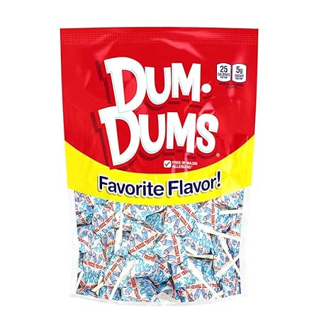 Dum Dums Tropical Freeze Lollipops - Bulk Candy Box with Lollipops Individually Wrapped, Single Flavor Gourmet Suckers - 50 Count