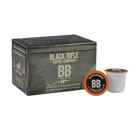 Black Rifle Coffee Company Beyond Black, 12 Count, Dark Roast K Cups - Single Serve K Cups Coffee Pods - Kcup Pods Compatible with Keurig 1.0 & 2.0 - Made from Arabica Beans