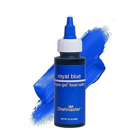 Chefmaster Royal Blue Liqua-Gel® Food Coloring | Vibrant Color | Professional-Grade Dye for Icing, Frosting, Fondant | Baking & Decorating | Fade-Resistant | Easy-to-Use | Made in USA | 2.3 oz