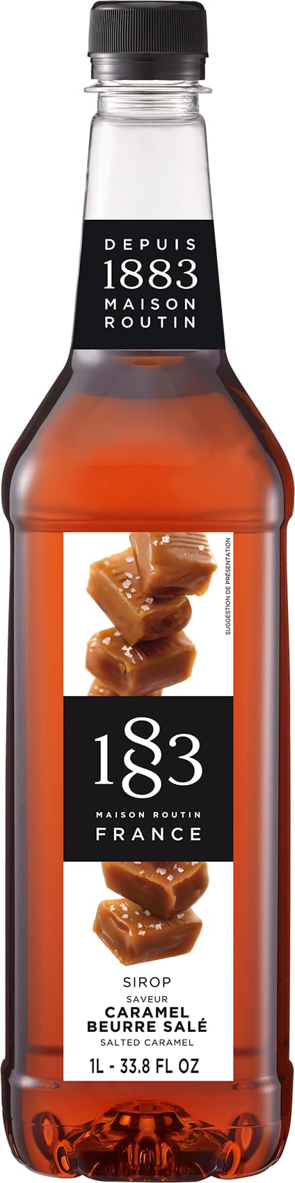 1883 Maison Routin France Salted Caramel Syrup, 33.8 Fl Oz
