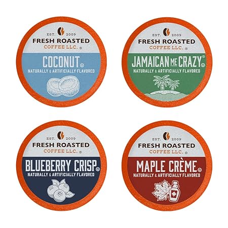 Fresh Roasted Coffee, Fun Flavors, Flavored Coffee Pod Variety Pack, K-Cup Compatible, 48 Count