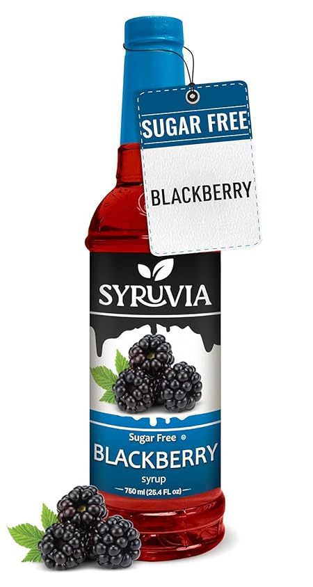 Syruvia Sugar-Free Blackberry Syrup, Flavored Syrup for Drinks, Cocktails, Lemonades, Iced Teas, and Desserts – 25.4 fl oz