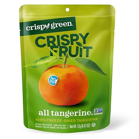 Crispy Green Natural Freeze-Dried Fruit, Tangerine Single-Serve, No Sugar Added, 0.42 Ounce (Pack of 12)