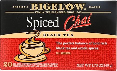 Bigelow Tea Black Tea - Spiced Chai - Case of 6 - 20 BAG