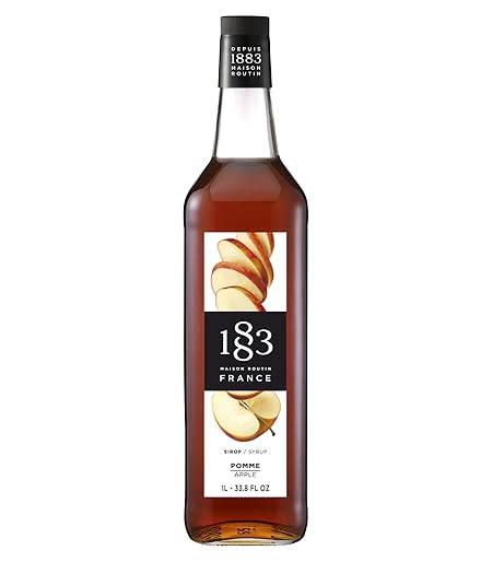 1883 Apple Syrup for Drinks, Made in France, 1 Liter Glass Bottle