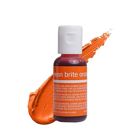 Chefmaster Neon Brite Orange Liqua-Gel® Food Coloring | Vibrant Color | Professional-Grade Dye for Icing, Frosting, Fondant | Baking & Decorating | Fade-Resistant | Easy-to-Use | Made in USA | 0.70 oz