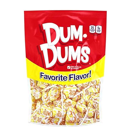 Dum Dums Pineapple Coconut - Bulk Candy Box with Lollipops Individually Wrapped, Single Flavor Gourmet Suckers - 50 Count