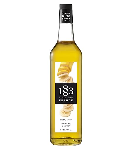 1883 Banana Syrup for Drinks, Made in France, 1 Liter Glass Bottle
