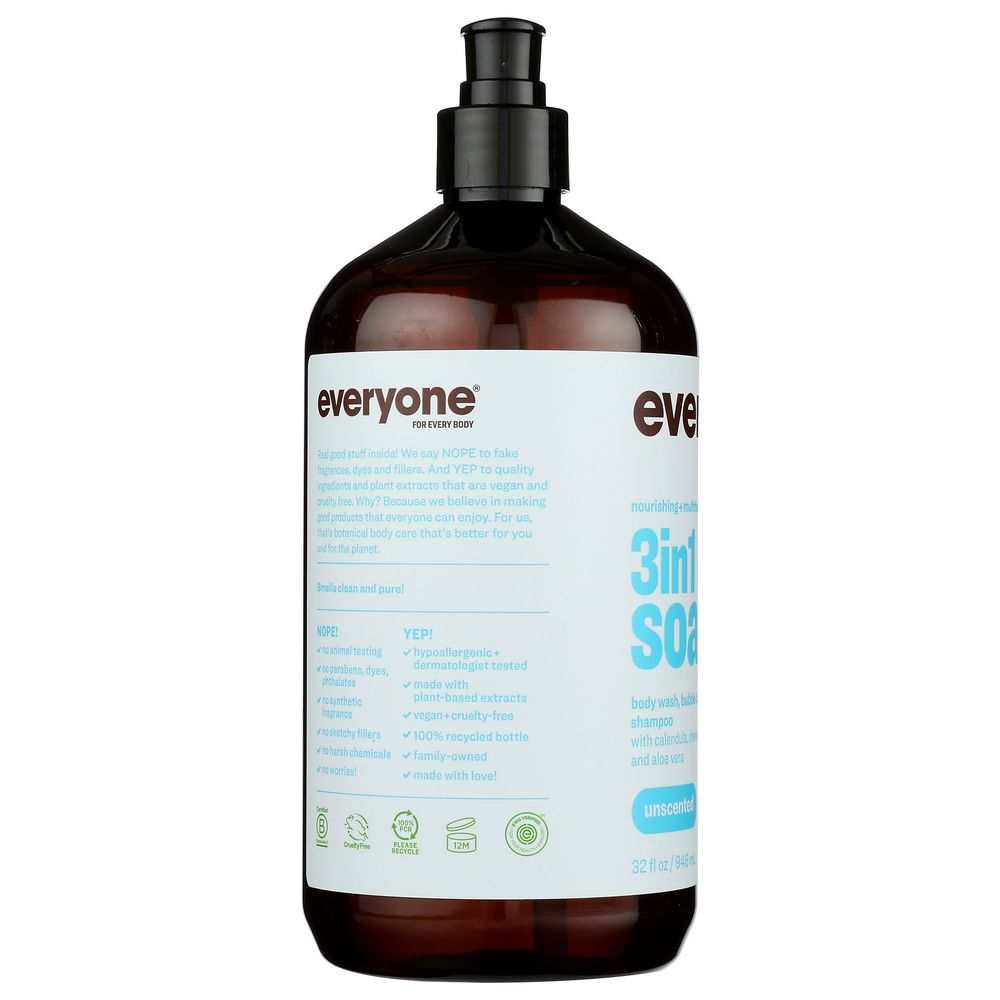 Everyone Soap Liquid - Unscented 32 oz for Gentle Sensitive Cleanser