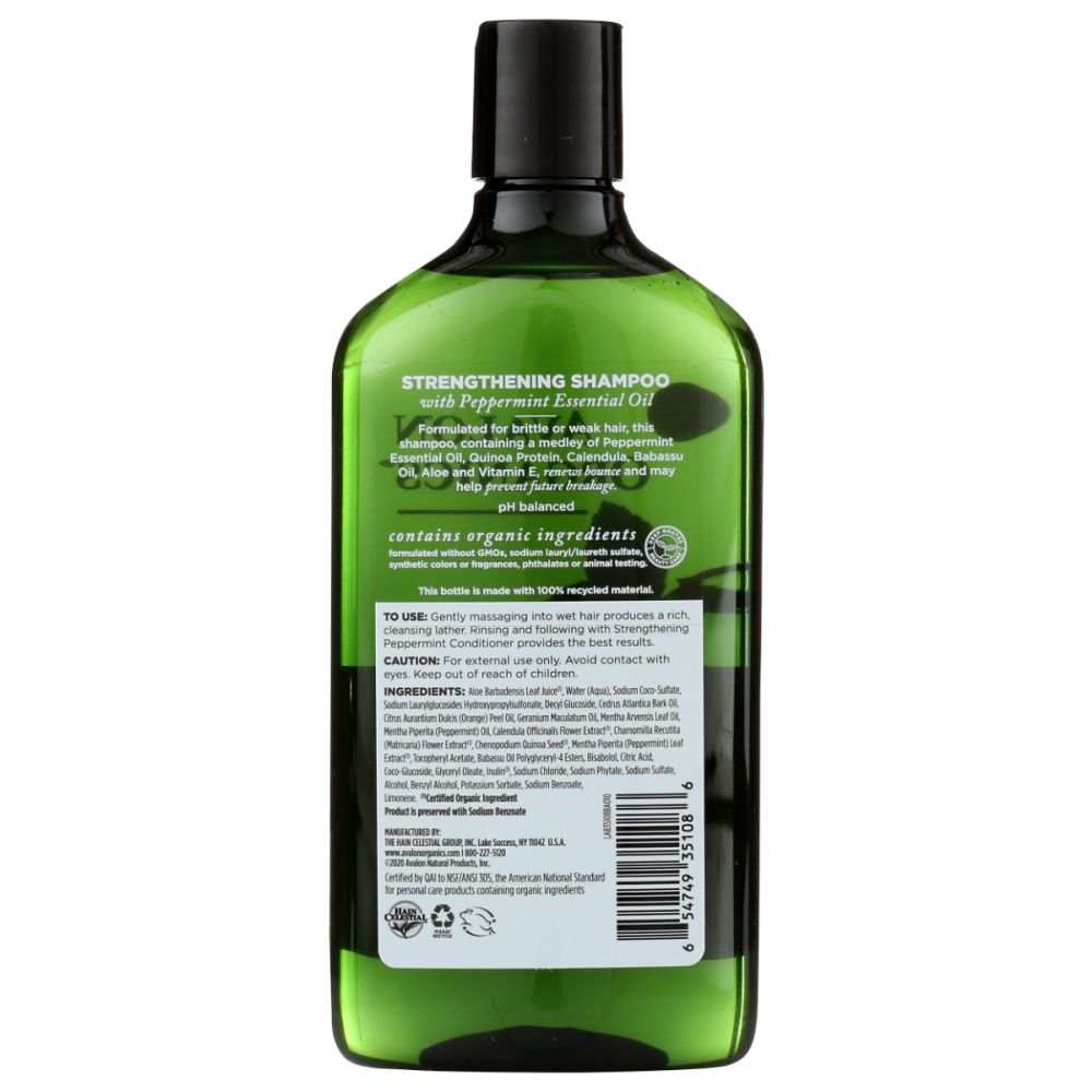 AVALON ORGANICS Shampoo - Strengthening Peppermint| Healthy Hair 11oz