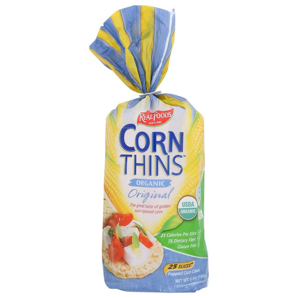 REAL FOODS: Organic Corn Thins Original, 5.3 oz