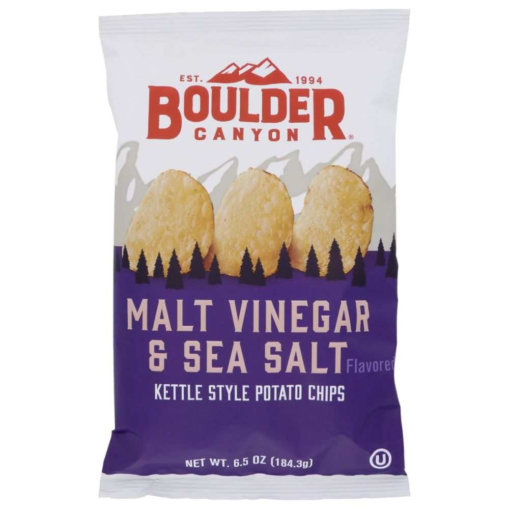 BOULDER CANYON: Malt Vinegar & Sea Salt Kettle Chips, 6.5 oz