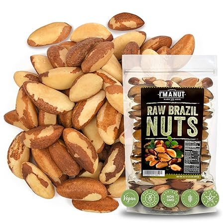I’m A Nut Brazil Nuts, Raw, 32oz (2 lb) Distinct and Superior to Organic | No PPO Non GMO Batch Tested Gluten & Peanut Free Herbicides Or Pesticides Vegan Keto Friendly Large, Fresh Resealable bag.