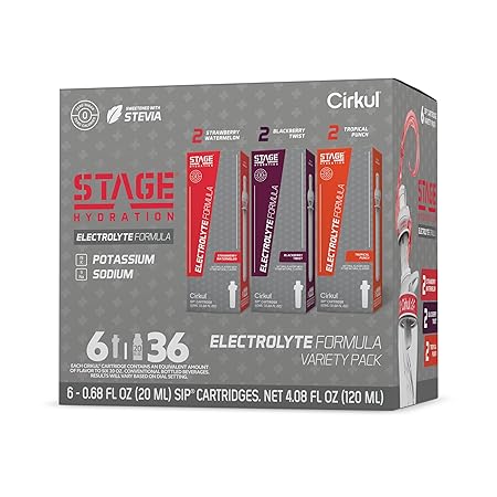 Cirkul Stage Electrolytes and Stevia Flavor Water Variety Pack, Makes 36 Drinks, No Sugar, Zero Calorie Drink Mix, (2 Strawberry Watermelon, 2 Tropical Punch, 2 Blackberry Twist)