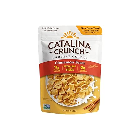Catalina Crunch Protein Cereal | Sugar Free Breakfast Cereal with 11g of Protein | Gluten Free, Keto Friendly | Cinnamon Toast - 9 oz. Bag (Pack of 1)