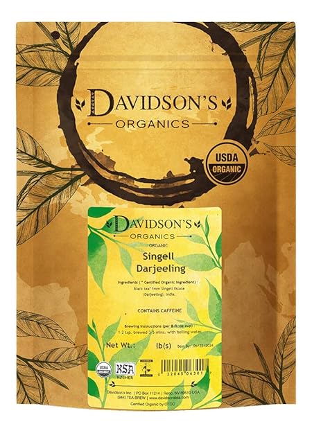 Davidson's Organics, Singell Darjeeling, Loose Leaf Tea, 16-Ounce Bag