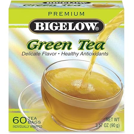 Bigelow Tea Green Tea 60 Count, Premium Blend Bulk Box Green Tea, Caffeinated