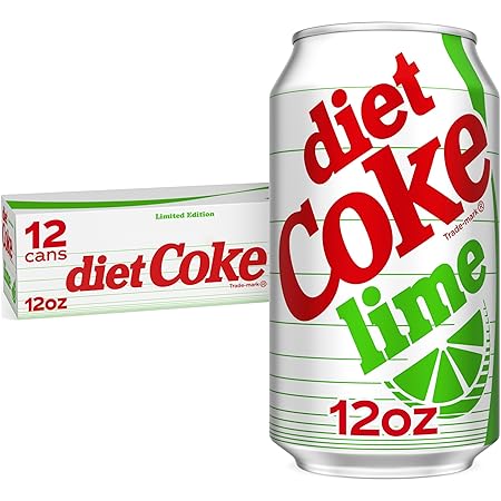Diet Coke Lime Soda Soft Drink Fridge Pack Cans, 12 fl oz, 12 Pack