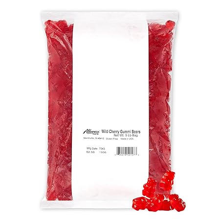 Albanese World's Best Wild Cherry Gummi Bears, 5lbs of Candy