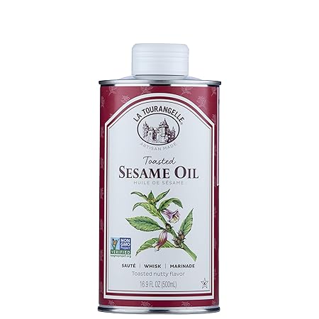 La Tourangelle, Toasted Sesame Oil, Great for Cooking, Add to Noodles, Stir-Fry, Vegetables, Vinaigrettes, and Marinades, 16.9 Fl Oz