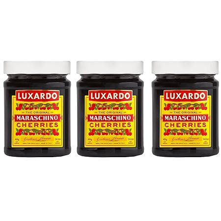 Luxardo Gourmet Cocktail Maraschino Cherries | for Old Fashioned, Manhattan and Desserts | Packed in Special Protective Bubble | 400G Jar (Pack of 3)
