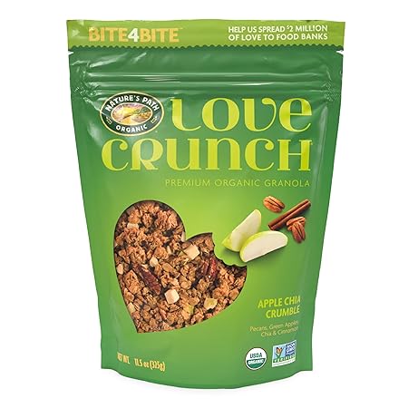 Love Crunch Organic Apple Chia Crumble Granola, 11.5 oz (Pack of 1), Non-GMO, by Nature's Path