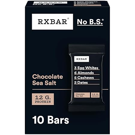 RXBAR Protein Bars, Protein Snack, Snack Bars, Chocolate Sea Salt, 18.3oz Box (10 Count)
