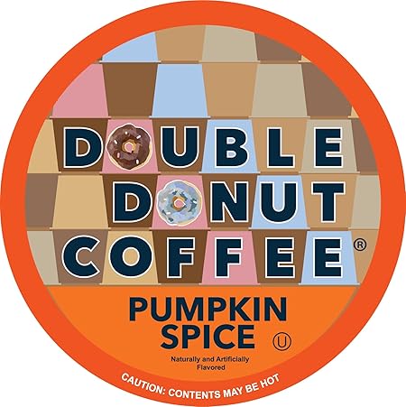 Double Donut Pumpkin Spice Coffee Pods, Single Serve for Keurig K-Cup Machines, Medium Roast, 48 Count