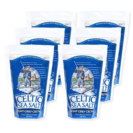 Light Grey Celtic Sea Salt Resealable Bags – Additive-Free, Delicious Sea Salt, Perfect for Cooking, Baking and More - Gluten-Free, Non-GMO Verified, Kosher and Paleo-Friendly, 1/2 Pound Bag (6 Count)