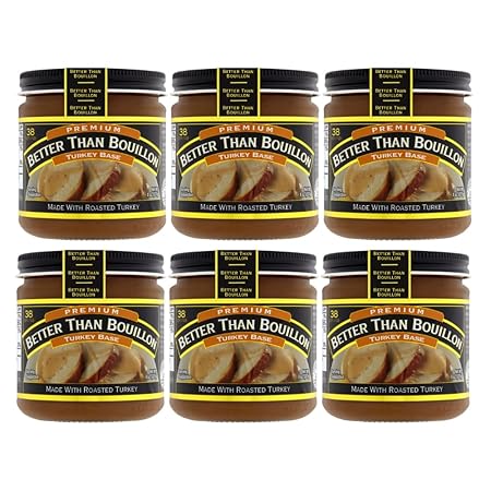 Better Than Bouillon Premium Turkey Base, Made with Roasted Turkey, 38 Servings Per Jar (8 Ounce (Pack of 6))
