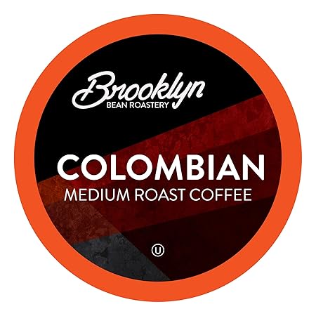 Brooklyn Beans Colombian Gourmet Coffee Pods - Compatible with Keurig K Cup Brewers Including 2.0 Machines, 40 Count, Rich and Smooth Colombian Medium Roast